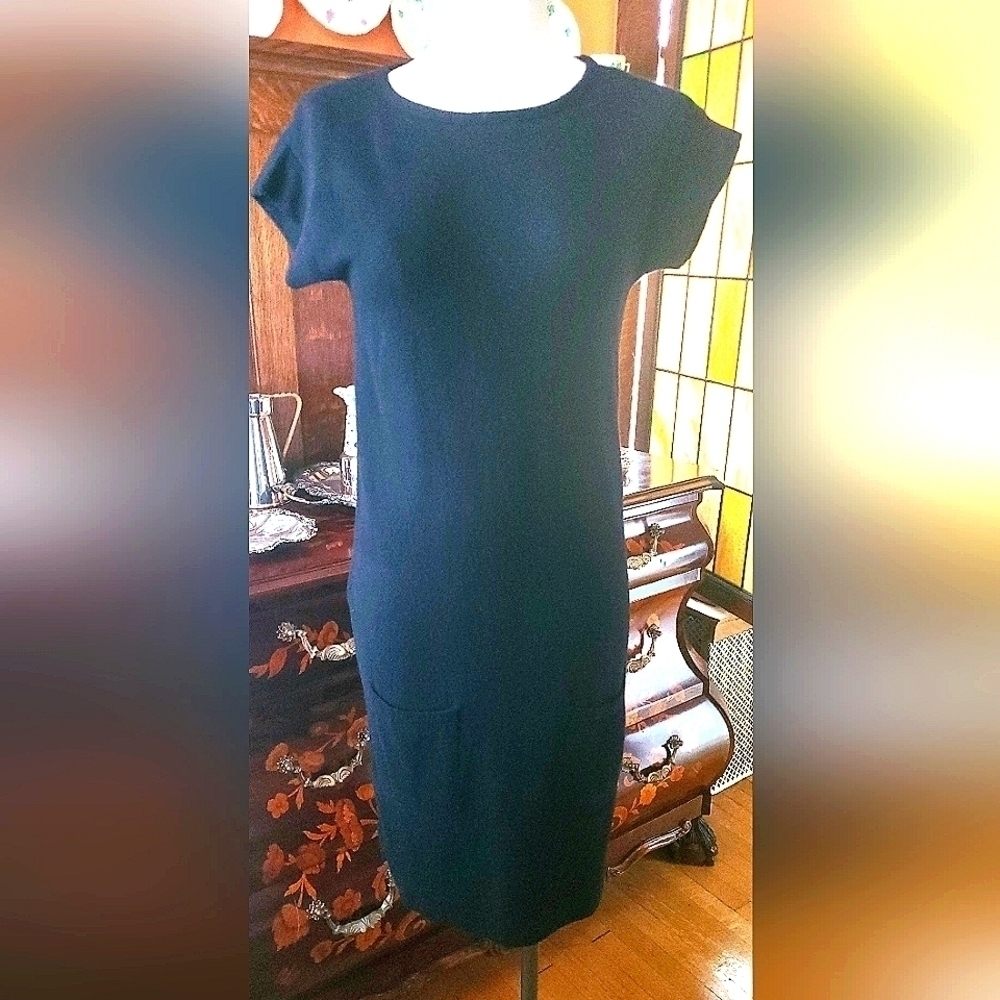 UCO Benetton Black Wool & Angora Sweater Midi Dress